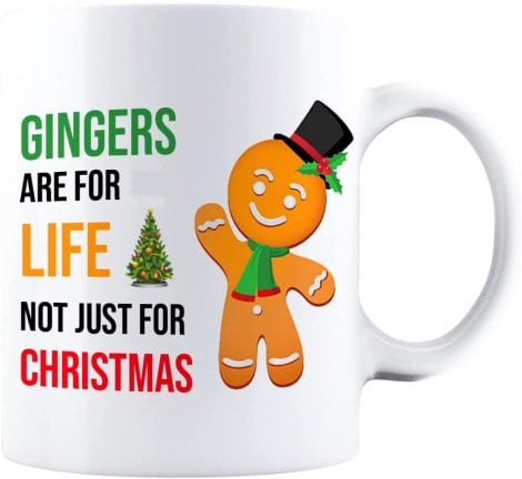 Gift Hub – Gingers are for Life not Only for Christmas, Humorous Festive Mug, Ginger Present for both Genders, Ginger-themed Gifts, Christmas Mug Gift Ideas for both Women and Men.