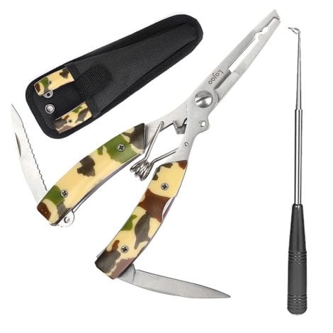 LaJao Sea Fishing Multi Tools with Sheath – A Set of Fishing Pliers, Scissors, Knives, and Hook Removers, perfect for Men and as Father’s Day Gifts.