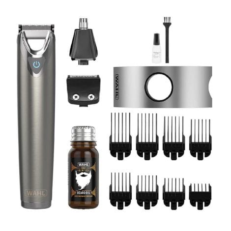 Wahl Stainless Steel Face and Body Grooming Gift Set – All-in-one care kit for men’s facial and body hair.