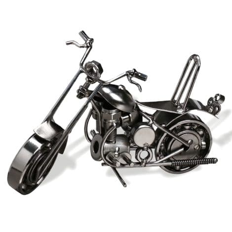 Maigendoo Motorbike Model is a silver vintage metal ornament, perfect as a handcrafted gift for motorbike enthusiasts.