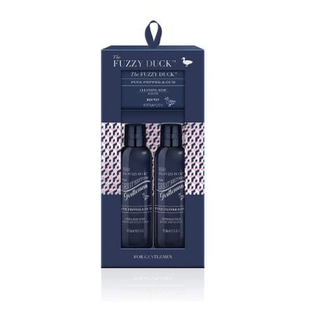 Baylis & Harding Fuzzy Duck Men’s Trio of Pink Pepper & Oud Grooming Products.