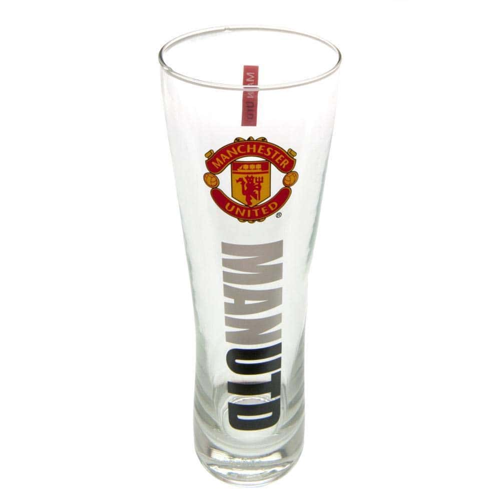 Manchester United Official Peroni Style Pint Glass - Multi-Colour