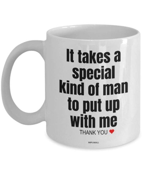 “MIPOMALL Special Man Mug: A funny and thoughtful Valentine’s or birthday gift for your husband, partner, or boyfriend.”