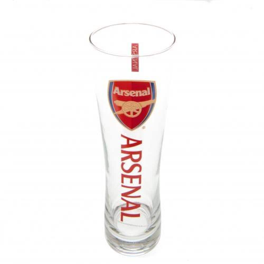 Arsenal FC Official Football Gift Tall Beer Glass - A Great Christmas / Birthday Gift Idea For Men And Boys