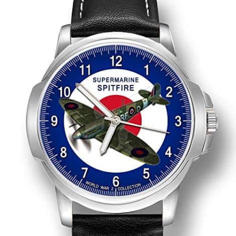 Engraved Men’s Wristwatch – Supermarine Spitfire RAF WWII Aircraft, Ideal Birthday or Christmas Gift.