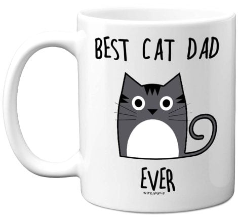 Stuff4 Christmas Mug for the Best Cat Father, 11oz High-Quality Ceramic Mugs, Ideal Gifts for Car Enthusiasts.