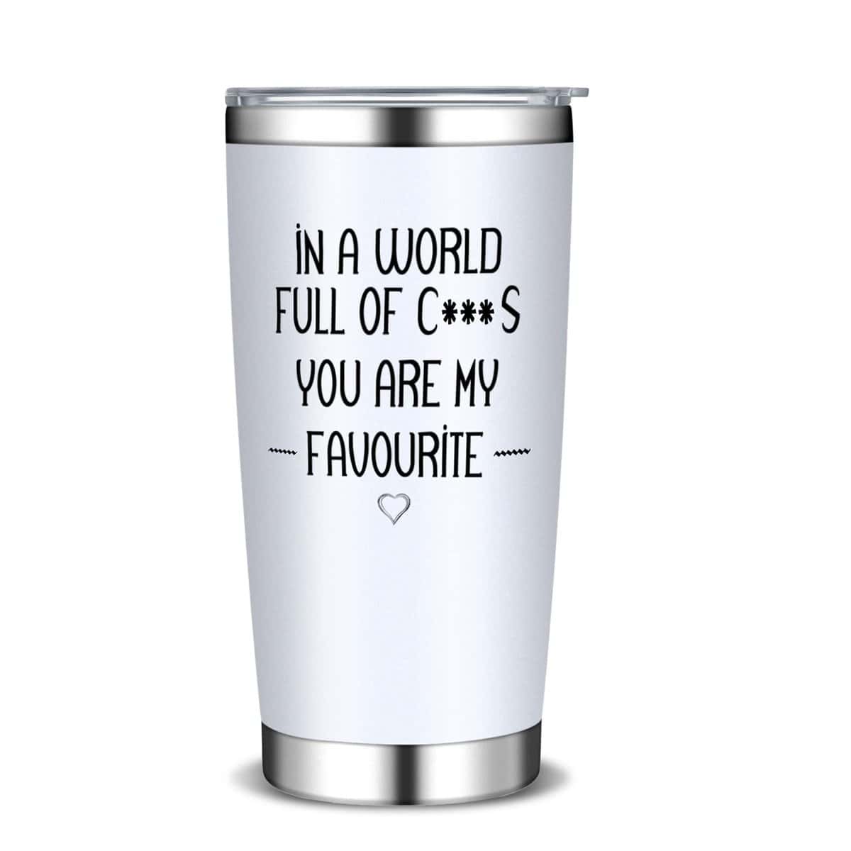 Perthlin Funny Birthday Gifts for Women You're My Favourite Friend BFF Gifts Christmas Gifts 20 Oz Insulated Tumbler Stainless Steel Saying Friend Gift for Men Women Wine Coffee Cup, White