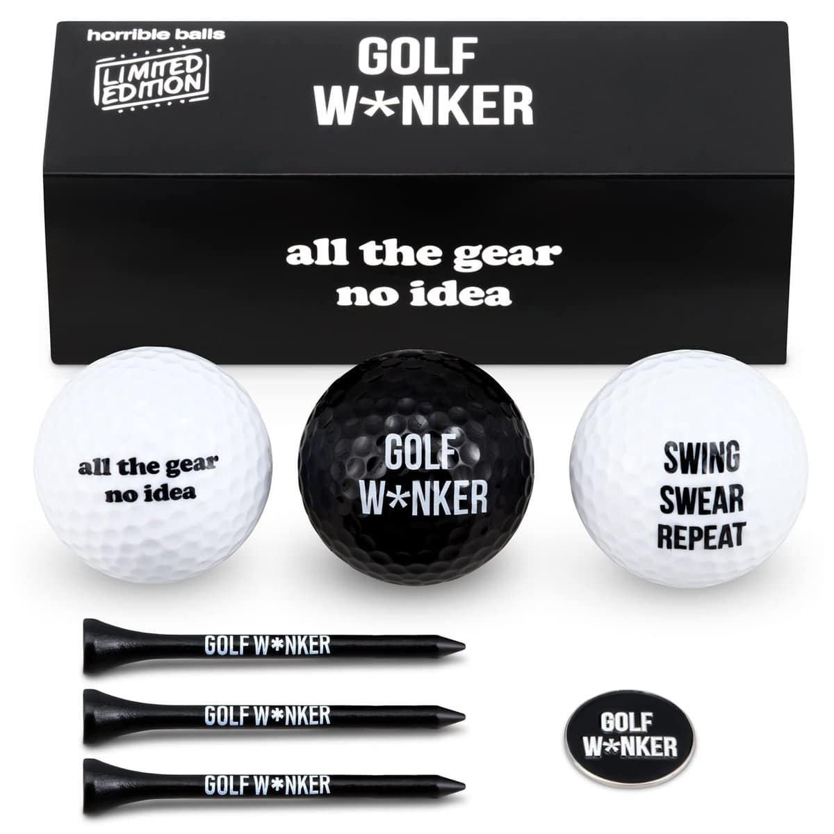 HORRIBLE BALLS Golf Funny Gift Sets- Funny Gag Novelty Present For Him For Golfers