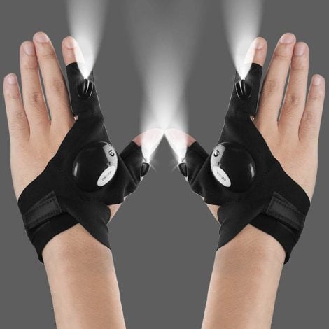 2 Illuminated Gloves for Outdoor Activities, Work, Fishing, Camping, Hiking. Ideal Tools Gift for DIY Enthusiasts. Suitable for All Genders & Occasions.