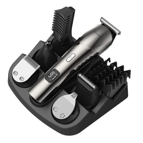 Hatteker Gentlemen’s Beard Trimmer: Waterproof Kit with Mustache, Facial, Nasal and Body Clippers, Wireless Electric Shavers – Ideal Male Gift.