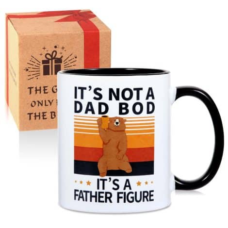 evecase Fathers’ Day Presents, ‘It’s Not a Dad Bod, It’s a Father Figure’ Fathers’ Day Cup. Presents for Dad/Male.