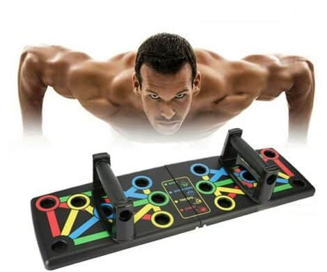 Foldable 14-in-1 Press Up Board Fitness Training Stand for Muscle Strengthening and Home Workouts.