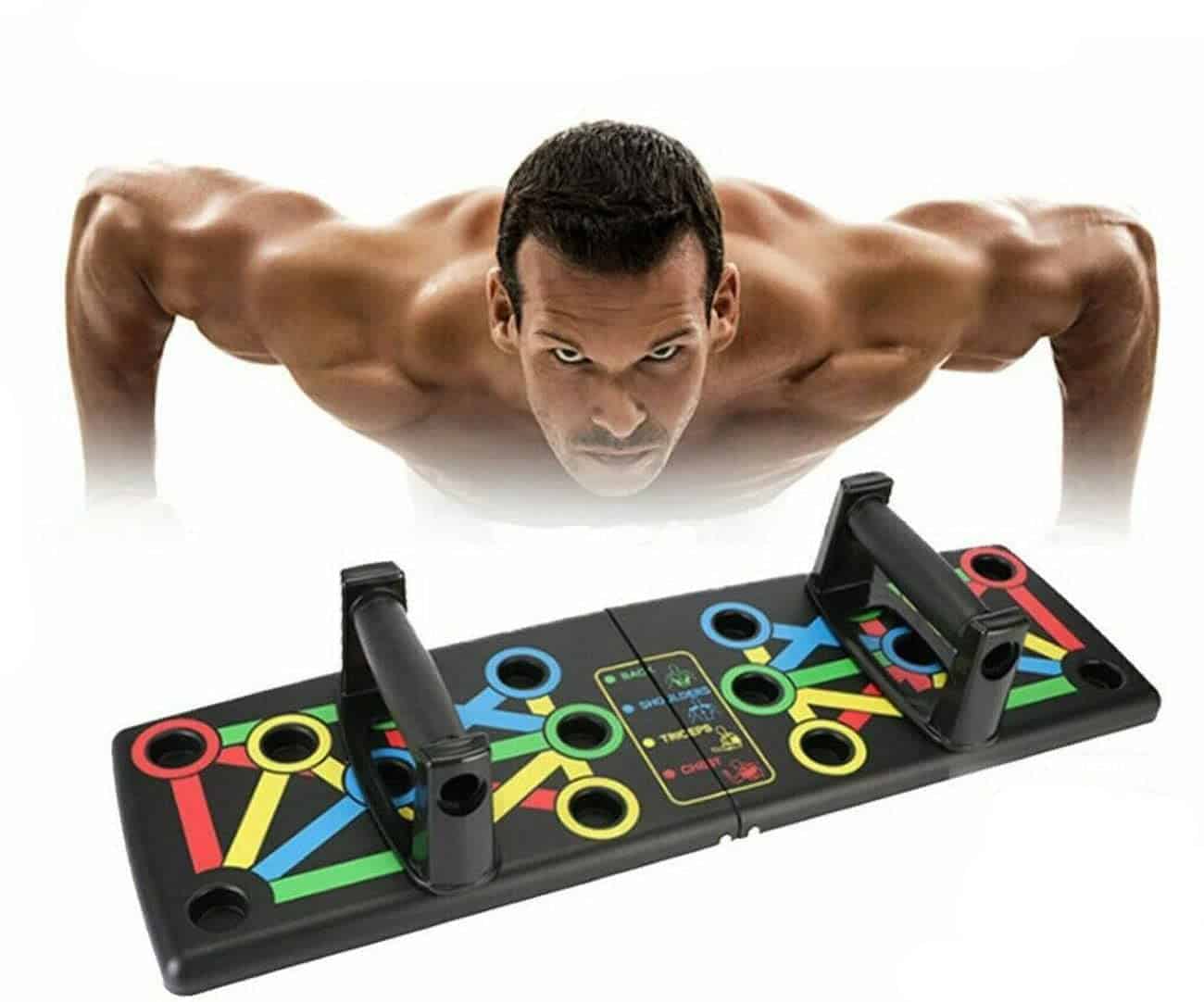 True Face Push Up Board Foldable 14 in 1 Press Up Boards Fitness Workout Train Gym Muscle Strength Push-Up Stand Muscles Exercise Pushups Training Portable Pushup Equipment for Men Women Home Workouts