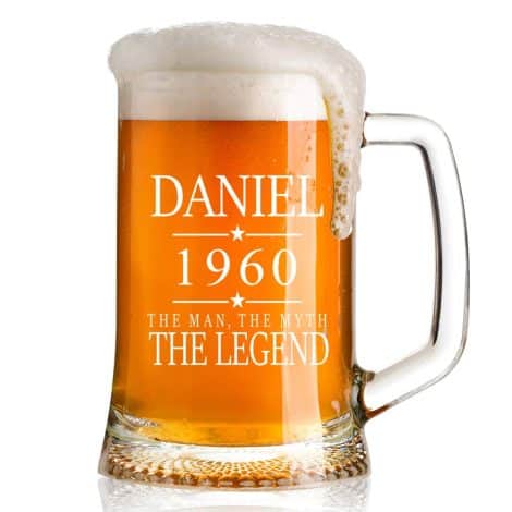 Customized The Gentleman The Legend Birthday Beer Tankard Present with Personalization.