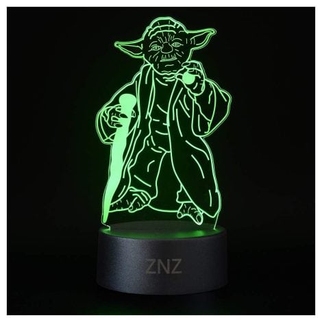 3D Lamp, ZNZ LED Illusion Night light, 16 Colours Changing 3 Model with Remote & Smart Touch Decor Lamp – Ideal Presents for Children, Men, and Women on Christmas and Birthdays (2-Yoda)