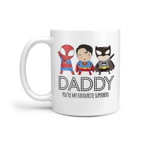 Father’s Day Daddy You’re My Superhero Coffee Mug: Ideal Dad Christmas or Birthday Gift, 10oz Tea Cup Present.