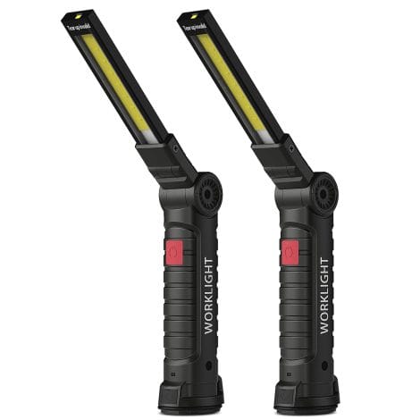 Coquimbo Christmas Gifts for Men, LED Torch that can be Recharged with a Magnetic Base (2 Pack, Black).