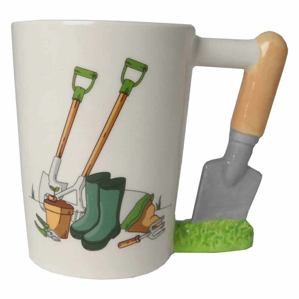 Puckator Garden Trowel Ceramic Shaped Handle Tea Coffee Mug - Funny Home Accessories - Cute Gifts for Girlfriend - Large Mugs for Men Women Hot Drinks - Cute Cups Presents - Secret Santa Gift Cup Set