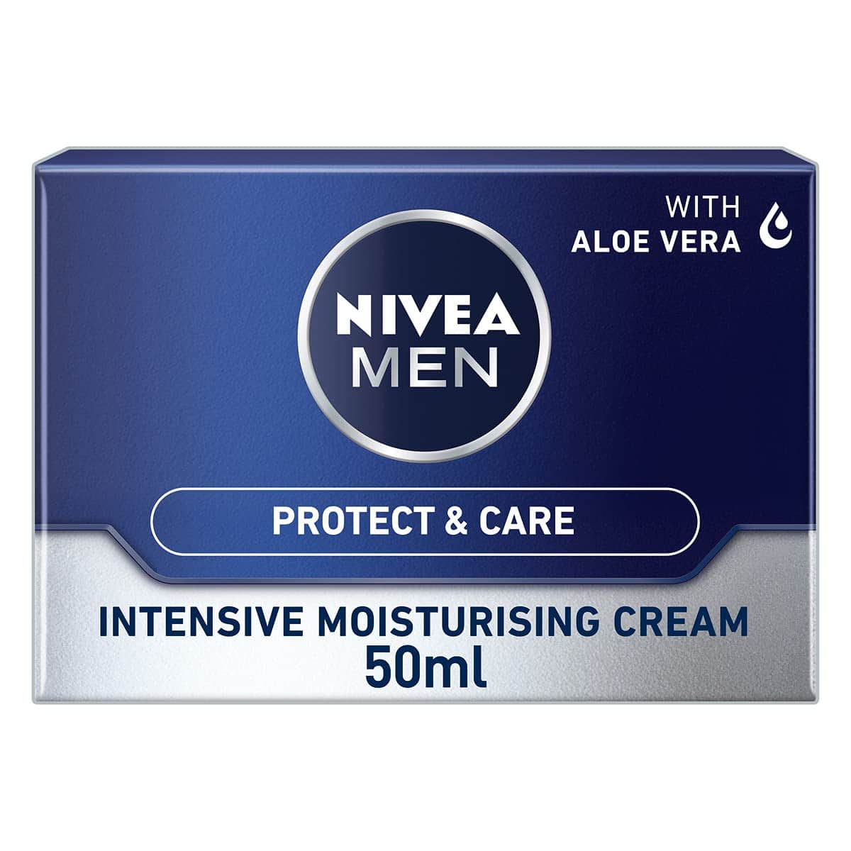 NIVEA MEN Intensive Moisturising Face Cream Protect & Care Pack of 3 (3 x 50 ml), Face Moisturiser for Dry Skin, Moisturiser for Men with Aloe Vera & Vitamin E, Mens Moisturiser