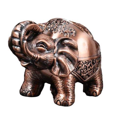 VOANZO Metal Elephant Ashtray with Seal Lid – Stylish Decorative Ashtray for Men’s Gifts, Vintage Crafts, Ornaments. (red Copper)