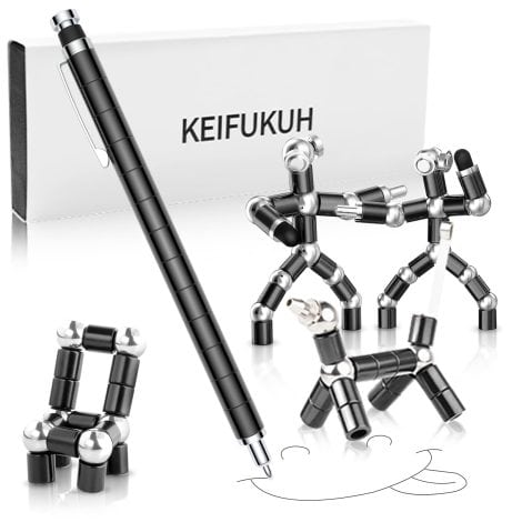 Cool Gel Pens for Fidgeting – Entertaining Christmas gifts for men, perfect for stockings or secret Santa. Unique birthday gadgets for boyfriend/husband. Black color.