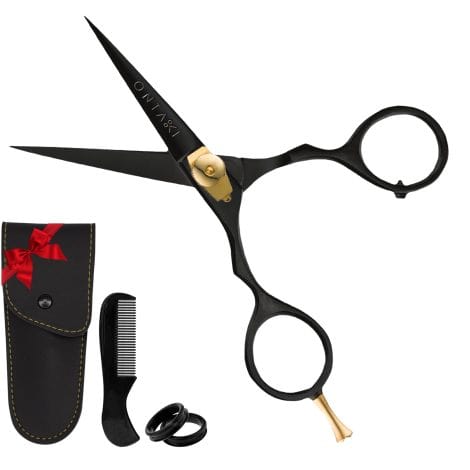 The ONTAKI Beard Moustache Scissors are a high-quality grooming kit for men’s facial hair, with a carrying pouch.