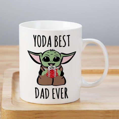 LOZACHE Baby Yoda Dad Gifts, Top Dad Mug for Expectant Fathers, Ideal Birthday or Fathers’ Day Present (Yoda Father)