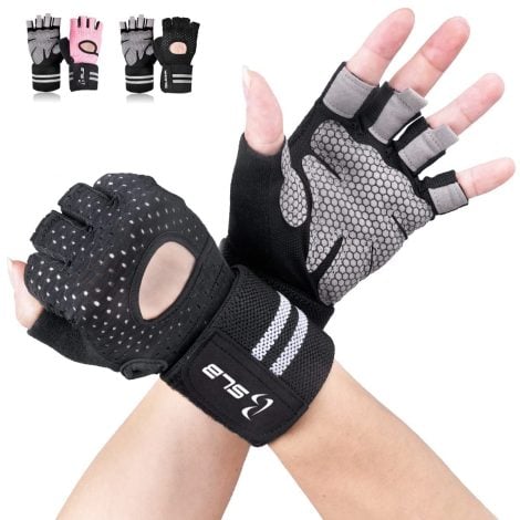 Gym Mitts – SLB Sports Gloves with Comprehensive Wrist Support, Hand Shielding and Enhanced Grip, Ventilated Exercise Gloves, Ideal for Strength Training/Functional Fitness/Biking(Available for Both Genders)