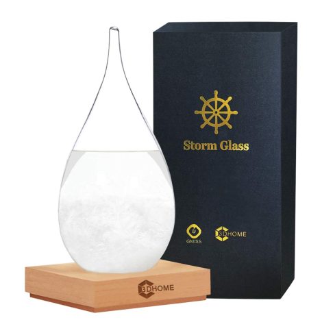 Storm Glass – a fashionable and creative water drop glass bottle used as a decorative weather forecaster for home and office.