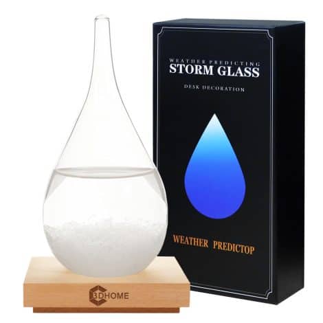 3DHOME Storm Glass: Elegant decorative glass barometer for homes and offices, offering weather forecasting.