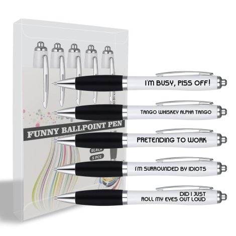 Hilarious Pens, Assorted Pack of Cheeky Ballpoint Pens – Perfect Funny Gift for Colleagues, Office Birthdays or Farewells.