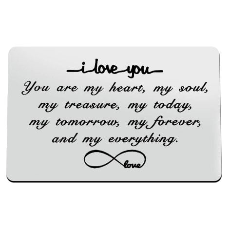 Personalized Wallet Insert Card Presents, Love Forever Gifts for Couples, Soulmate Gifts for Partner, Birthday or Christmas Gift