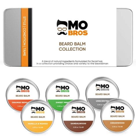 Beard Balm Assortment – Ultimate Male Gifts, Ideal for Father, Partner; 6 Deluxe Aromatized Balms presented as a Batch.