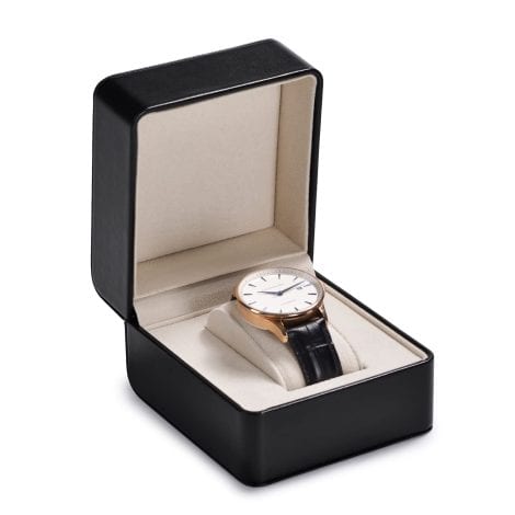 Oirlv High-end Watch Box made from PU Leather – a Solo Watch Storage for Ladies and Gentlemen (Black)