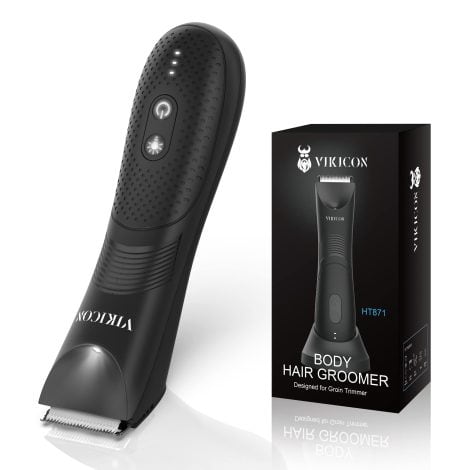 VIKICON Men’s Private Parts Trimmer: Waterproof Grooming Shaver for Body and Pubic Hair, USB-C Charging, Perfect Gift.