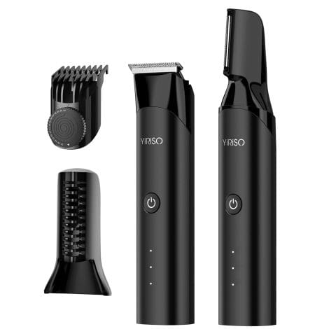 YIRISO Men’s Body Hair Trimmer – Dual Function Electric Shaver for Shaping and Maintaining Male Intimate Areas.