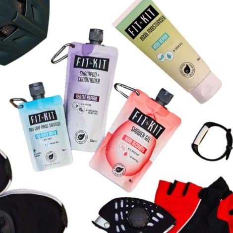 Fit Kit Cyclist’s Gift Set – A Christmas present for both men and women that includes body recovery shower gel, muscle cooling shower gel, moisturizer, and caffeine shampoo for post-workout care.