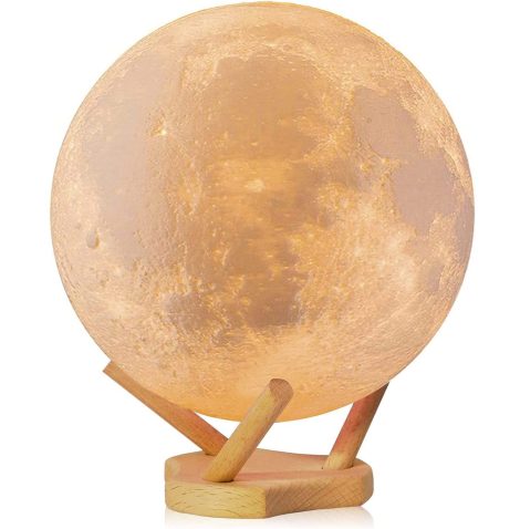 ANNMEONZ Moon Lamp, 15 cm, with 16 colour options, LED printed 3D moonlight, including stand, touch control, and USB rechargeable. Ideal for children, lovers, birthdays, and Mother’s Day.