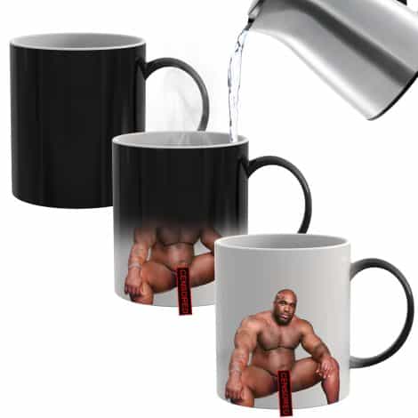 Careign Hilarious Gifts for Gents, Festive Surprise Presents for Blokes Amusing Crude Joke Cup – Barry Wood Perching On Bed – Amusing Presents for Blokes, Heat Sensitive Cup Gifts for Birthdays, Commemoration