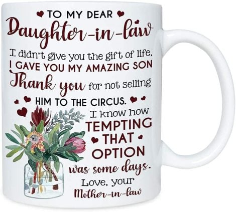 Gift for Daughter-in-Law – A Ceramic Cup for Men featuring “I Gave You an Amazing Son”, perfect for Christmas or Birthdays!