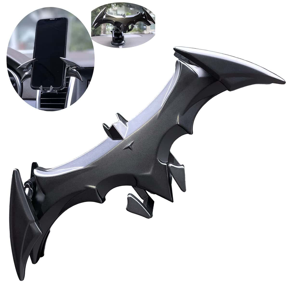 RANGUOWEN Car Phone Holder Bat Mount Unique Cell Phone Holder For Car Accessories For Men Gifts Universal Vent/Dash/Windshield Gravity Automatic Locking Hands Free