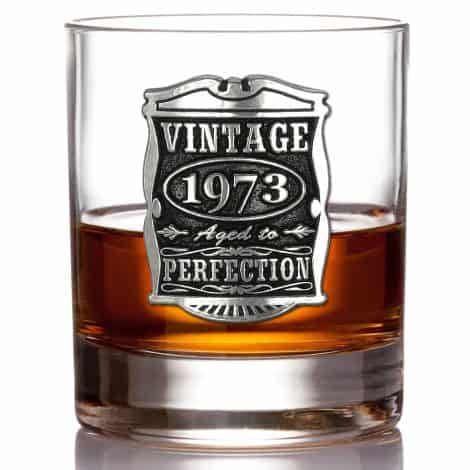 English Pewter Company Vintage Years 1973 Whisky Glass Tumbler – Special Gift for Men Celebrating 50th Birthday or Anniversary.