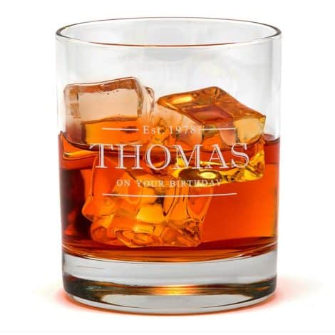 Custom Whisky Glass – Engraved Whisky Tumbler – Personalized Whisky Glass – Whisky Present Options – 40th Birthday Tumbler – Festive Gifts for Men