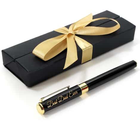 Customised Bespoke High-Quality Metal Pen + Presentation Box | Create an Exceptional Personalised Gift | Laser Etched – Ebony