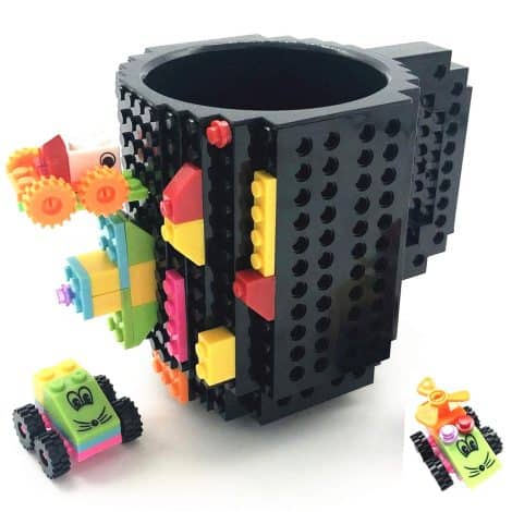 HUISHENG Building Block Cups – Ideal Gift for Men, Dads, Kids, Teachers, Friends – Lego-Compatible Brick Mug Sets.