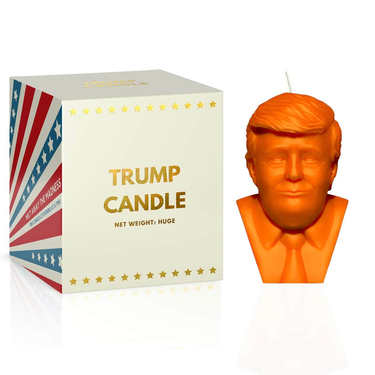 Brutal Donald Trump Candle - Orange Scented Candle - Net Weight HUGE - Funny Rude Joke Gift - Gift Box With Gold Stamping - The Gift Co.