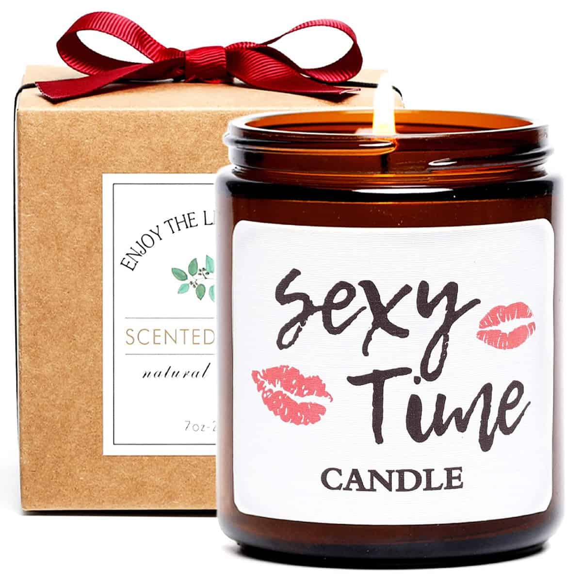 Sexy Time Scented Candle Gifts, Funny Romantic Unique Birthday Anniversary Valentine's Day Gift for Wife/Women/Men/Husband