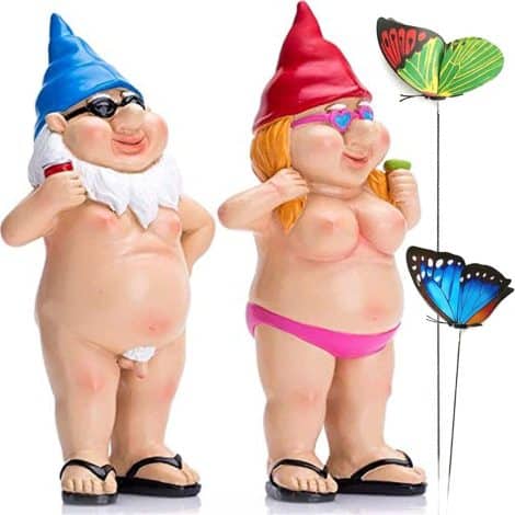 YiMOO Funny Garden Gnomes – Quirky, cheeky novelty presents for outdoor spaces, perfect for both genders.