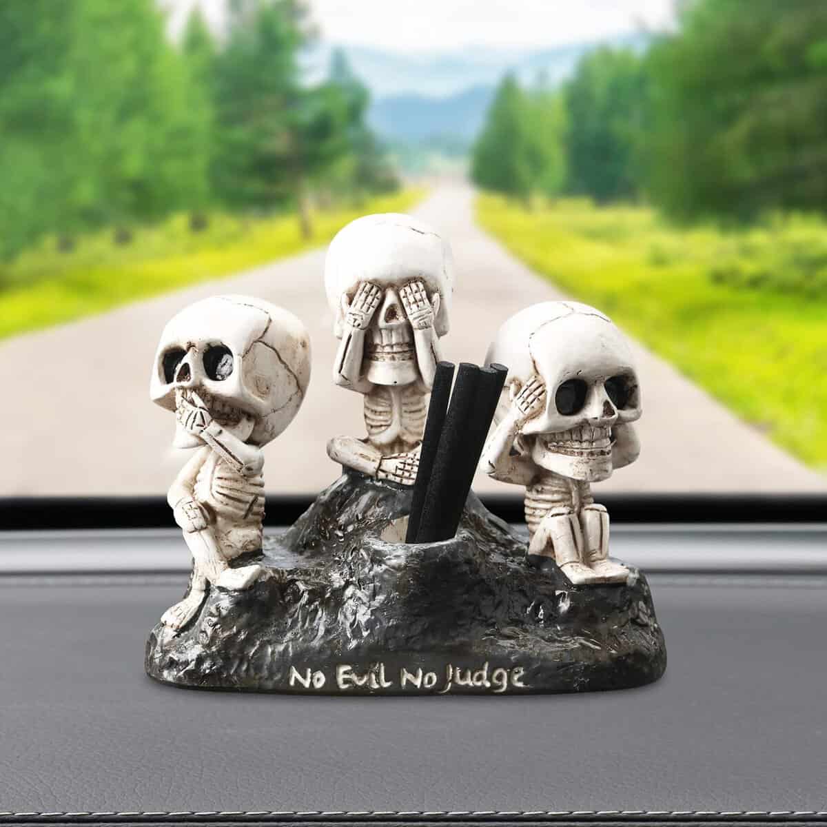 Car Diffuser Air Fresheners for Men Women, Hippie Car Scent Air Freshener, Automotive Perfume Diffuser Dashboard Decorations, Goth Skull Halloween Accessories for Office Home Ornaments, Cool Gifts