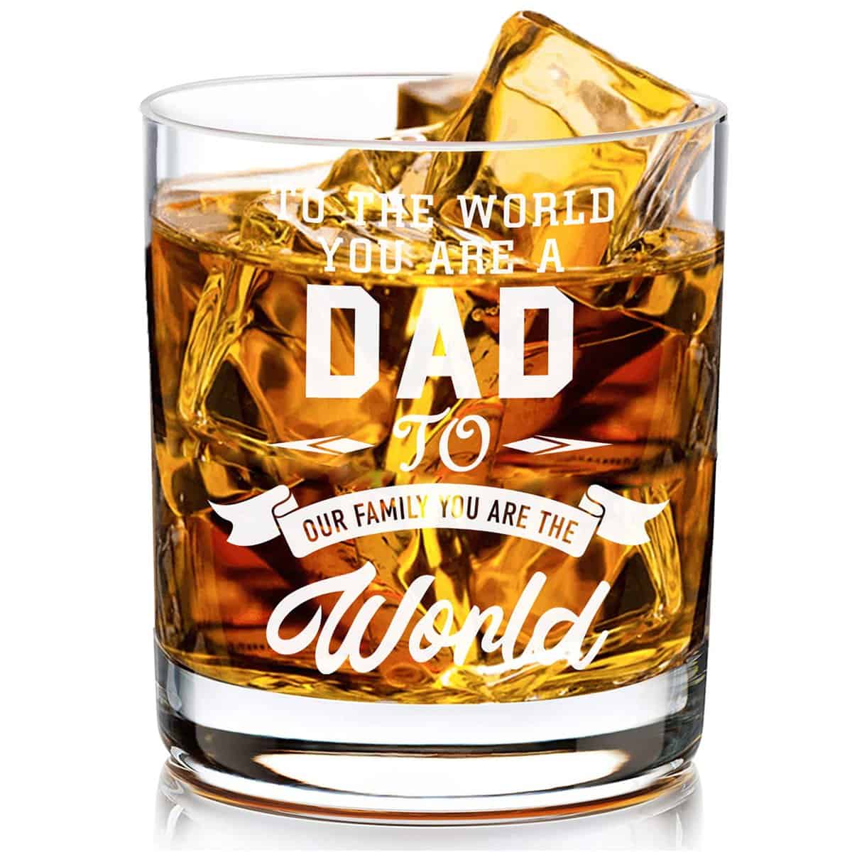 Gifts for Dad Whiskey Glass, Personalised Whiskey Glass Gifts for Father's Day from Son and Daughter, Brithday, Anniversary for Men, Dad, Husband, Grandpa, Best Dad Gifts With Gift Boxes - 10 Oz